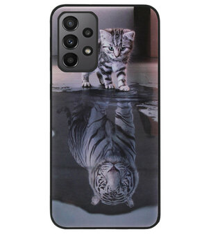 ADEL Siliconen Back Cover Softcase Hoesje voor Samsung Galaxy A23 (5G) - Poezen Schaduw Tijger