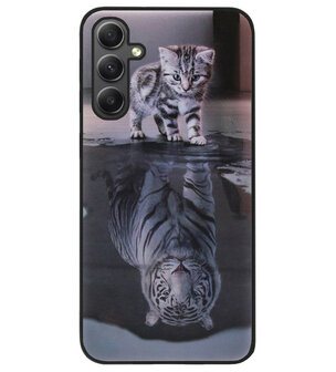 ADEL Siliconen Back Cover Softcase Hoesje voor Samsung Galaxy A54 (5G) - Poezen Schaduw Tijger