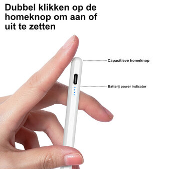ADEL Oplaadbare Stylus Touchscreen-pen Draadloos Universeel - Zwart