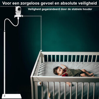 Babyfoon houder Universeel met Voetstandaard voor Zorgeloos Gevoel - Babyfoonhouder Camera - Babyfoon Statief Standaard - Wit