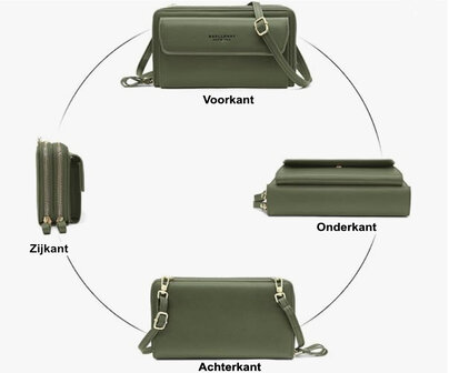 ADEL Telefoontasje Pasjeshouder Touchscreen-functie Crossbody Universeel - Lichtblauw