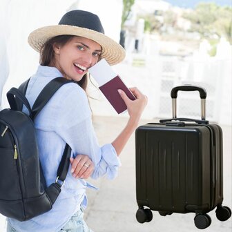 Handbagage Koffer 40x30x20 cm met Wielen Ideaal in het Vliegtuig - Waterafstotende Trolley met Handige Opbergvakken en TSA Slot voor Zorgeloos Reizen