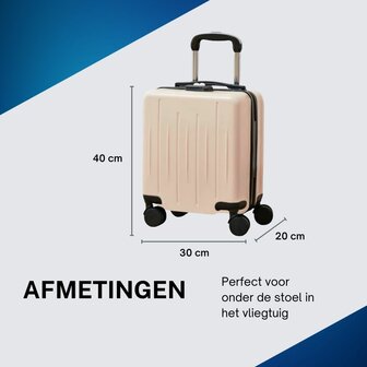 Handbagage Koffer 40x30x20 cm met Wielen Ideaal in het Vliegtuig - Waterafstotende Trolley met Handige Opbergvakken en TSA Slot voor Zorgeloos Reizen