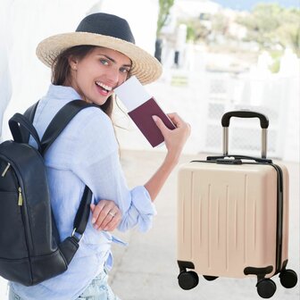 Handbagage Koffer 40x30x20 cm met Wielen Ideaal in het Vliegtuig - Waterafstotende Trolley met Handige Opbergvakken en TSA Slot voor Zorgeloos Reizen