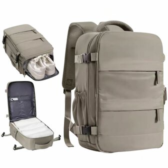 ADEL Handbagage Rugzak 40x30x20 cm Ideaal in het Vliegtuig - Waterafstotende Reistas met Schoenenvak en Handige Opbergvakken voor Zorgeloos Reizen