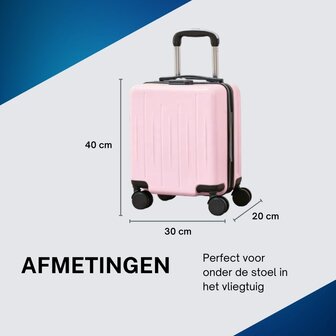Handbagage Koffer 40x30x20 cm met Wielen Ideaal in het Vliegtuig - Waterafstotende Trolley met Handige Opbergvakken en TSA Slot voor Zorgeloos Reizen