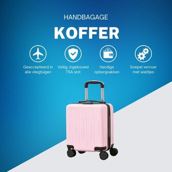 Handbagage Koffer 40x30x20 cm met Wielen Ideaal in het Vliegtuig - Waterafstotende Trolley met Handige Opbergvakken en TSA Slot voor Zorgeloos Reizen