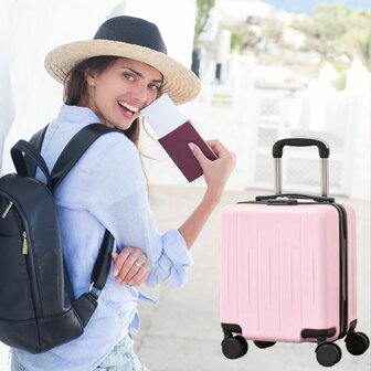 Handbagage Koffer 40x30x20 cm met Wielen Ideaal in het Vliegtuig - Waterafstotende Trolley met Handige Opbergvakken en TSA Slot voor Zorgeloos Reizen