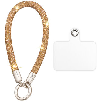Telefoonkoordje Kort Bling Goud