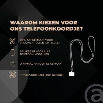 ADEL Universeel Telefoonkoord met Perfecte Lengte voor Crossbody - Telefoonketting 140 cm - Stevig Koord Telefoon en Smartphone - Geschikt voor o.a. iPhone, Google Pixel, Samsung, Lenovo en Xiaomi - Bling Glitter Goud