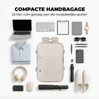 ADEL Handbagage Rugzak 40x20x25 cm Ideaal in het Vliegtuig - Waterafstotende Reistas met Schoenenvak en Handige Opbergvakken voor Zorgeloos Reizen
