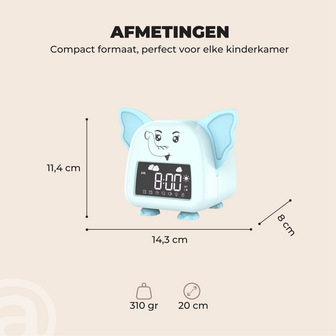 ADEL Slaapwekker &amp; Slaaptrainer voor Kinderen &ndash; Kinderwekker voor de Slaapkamer &ndash; Vrolijke Kinderklok Inclusief Beloningskaart &ndash; Lieve Olifant