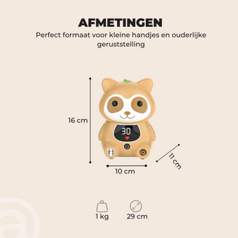 ADEL Aerosoltoestel met Digitaal Display &ndash; Veilige &amp; Stille Nebulizer/Vernevelaar &ndash; Inhalator in Vrolijk Beer Design voor Gezonde Ademhaling bij Kinderen