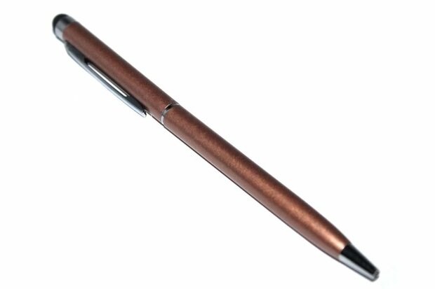 2 in 1 touchscreen- en schrijfpen universeel bruin