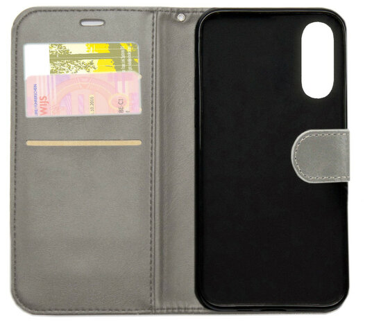 ADEL Kunstleren Book Case Portemonnee Pasjes Hoesje voor Samsung Galaxy A50(s)/ A30s - Grijs