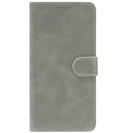 ADEL Kunstleren Book Case Portemonnee Pasjes Hoesje voor Samsung Galaxy A80/ A90 - Grijs