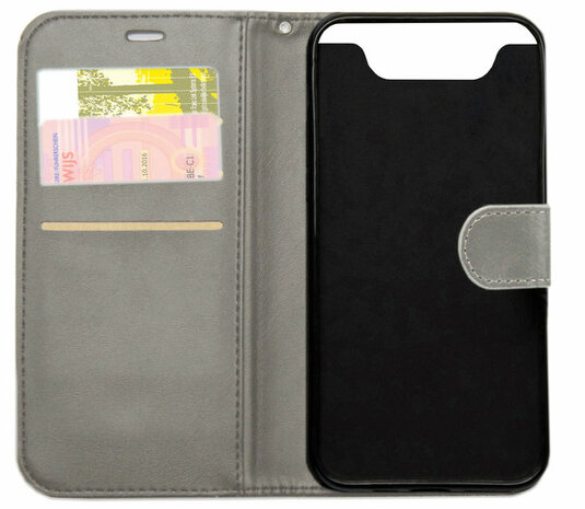 ADEL Kunstleren Book Case Portemonnee Pasjes Hoesje voor Samsung Galaxy A80/ A90 - Grijs