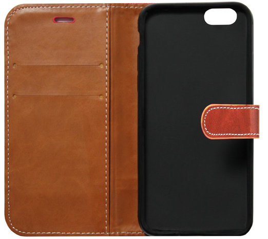 ADEL Kunstleren Book Case Portemonnee Pasjes Hoesje voor iPhone 6/ 6S - Rood Stoffen Design