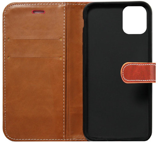 ADEL Kunstleren Book Case Portemonnee Pasjes Hoesje voor iPhone 11 - Rood Stoffen Design