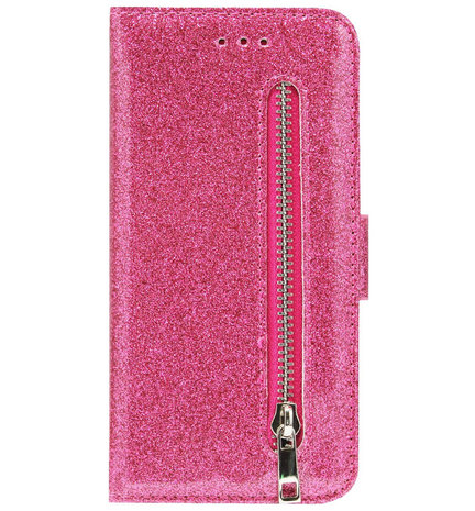 ADEL Kunstleren Book Case Portemonnee Pasjes Hoesje voor iPhone 11 Pro Max - Bling Bling Roze