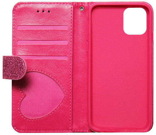 ADEL Kunstleren Book Case Portemonnee Pasjes Hoesje voor iPhone 11 Pro Max - Bling Bling Roze