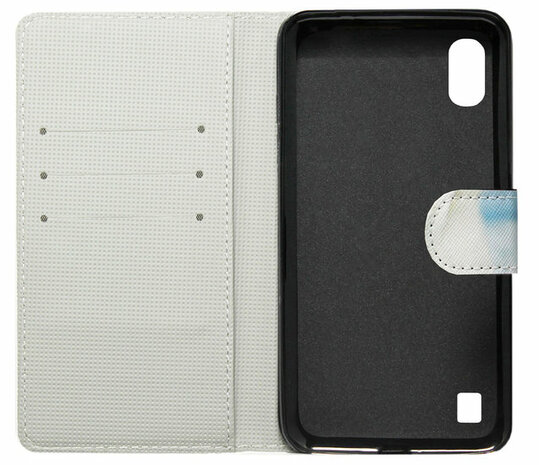 ADEL Kunstleren Book Case Portemonnee Pasjes Hoesje voor Samsung Galaxy A10/ M10 - Honden Wit