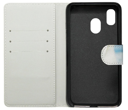 ADEL Kunstleren Book Case Portemonnee Pasjes Hoesje voor Samsung Galaxy A40 - Honden Wit