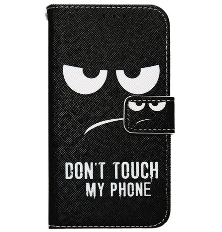 ADEL Kunstleren Book Case Portemonnee Pasjes Hoesje voor Samsung Galaxy A50(s)/ A30s - Don't Touch My Phone