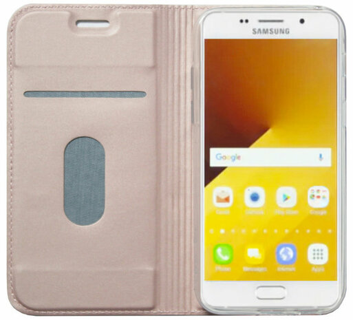 ADEL Premium Kunstleren Book Case Pasjes Magneetsluiting Hoesje voor Samsung Galaxy A5 (2015) - Rosegoud