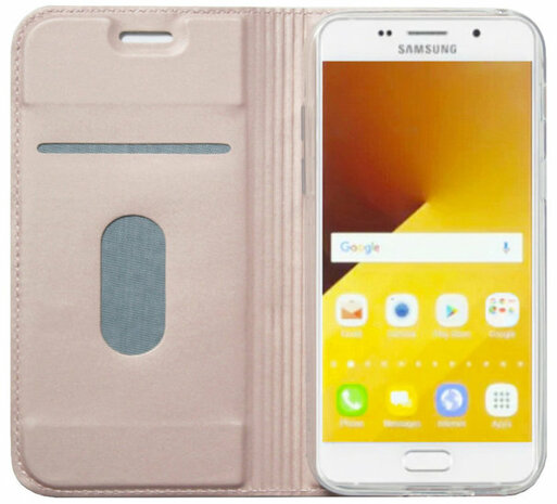 ADEL Premium Kunstleren Book Case Pasjes Hoesje voor Samsung Galaxy J5 (2015) - Rosegoud