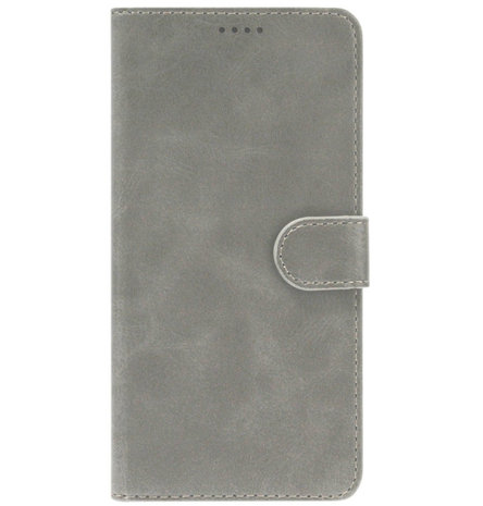 ADEL Kunstleren Book Case Portemonnee Pasjes Hoesje voor iPhone 11 Pro Max - Grijs