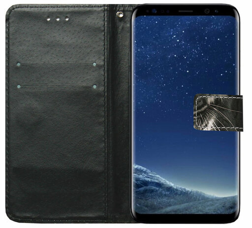 ADEL Kunstleren Book Case Portemonnee Pasjes Hoesje voor Samsung Galaxy S9 - Tijger Zwart