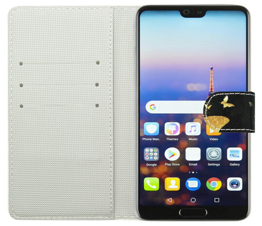 ADEL Kunstleren Book Case Pasjes Portemonnee Hoesje voor Huawei P20 - Vlinder