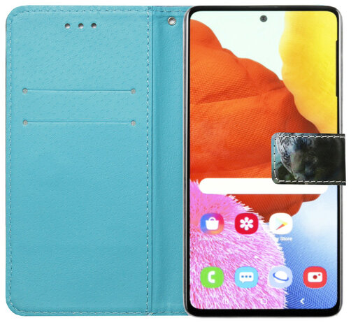 ADEL Kunstleren Book Case Pasjes Portemonnee Hoesje voor Samsung Galaxy A20s - Poezen Tijger