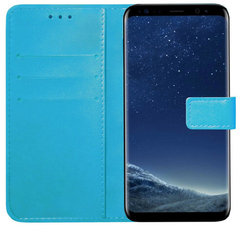 ADEL Kunstleren Book Case Pasjes Portemonnee Hoesje voor Samsung Galaxy S8 Plus - Blauw