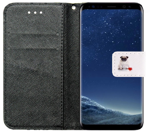 ADEL Kunstleren Book Case Pasjes Portemonnee Hoesje voor Samsung Galaxy J3 (2015)/ J3 (2016) - Honden Lief