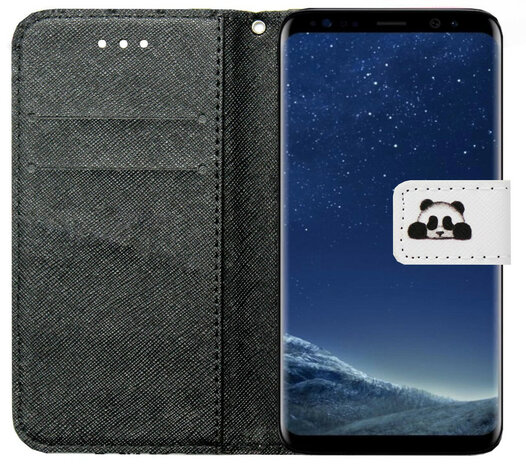 ADEL Kunstleren Book Case Pasjes Portemonnee Hoesje voor Samsung Galaxy J7 (2015) - Panda