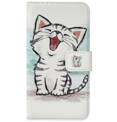 ADEL Kunstleren Book Case Pasjes Portemonnee Hoesje voor Samsung Galaxy J7 (2017) - Katten Schattig