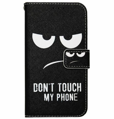 ADEL Kunstleren Book Case Pasjes Portemonnee Hoesje voor Samsung Galaxy A21s - Don't Touch My Phone
