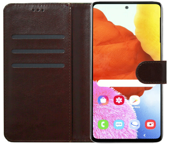ADEL Kunstleren Book Case Pasjes Portemonnee Hoesje voor Samsung Galaxy A20s - Camouflage Bruin
