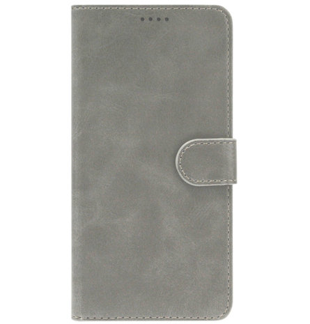 LC.IMEEKE Kunstleren Book Case Portemonnee Pasjes Hoesje voor Samsung Galaxy S21 - Grijs