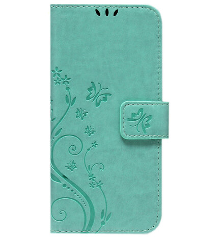 ADEL Kunstleren Book Case Pasjes Portemonnee Hoesje voor Samsung Galaxy S20 FE - Vlinder Groen
