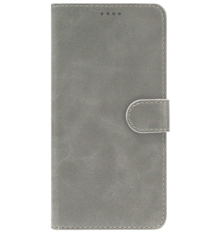 LC.IMEEKE Kunstleren Book Case Portemonnee Pasjes Hoesje voor Samsung Galaxy A42 - Grijs