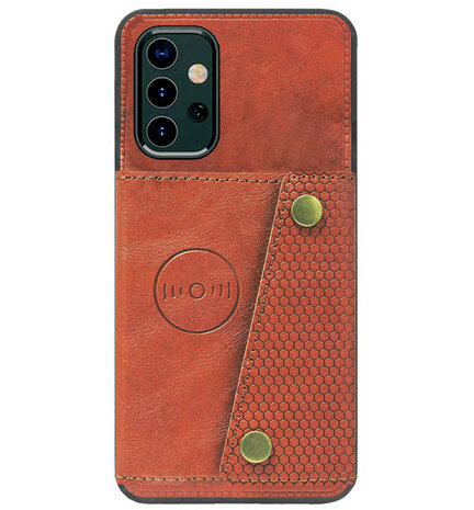 ADEL Kunstleren Back Cover Pasjeshouder Hoesje voor Samsung Galaxy A32 - Bruin