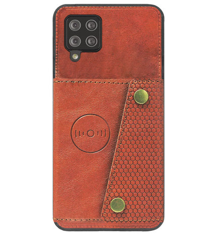 ADEL Kunstleren Back Cover Pasjeshouder Hoesje voor Samsung Galaxy A12/ M12 - Bruin