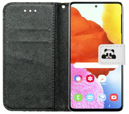 ADEL Kunstleren Book Case Pasjes Portemonnee Hoesje voor Samsung Galaxy J6 Plus (2018) - Panda