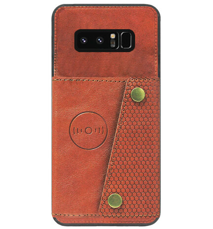 ADEL Kunstleren Back Cover Pasjeshouder Hoesje voor Samsung Galaxy Note 8 - Bruin