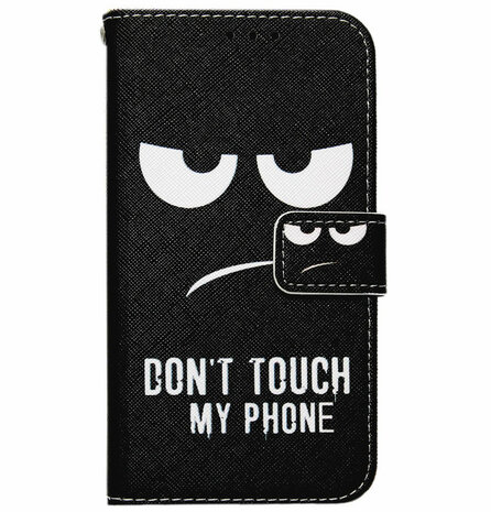 ADEL Kunstleren Book Case Pasjes Portemonnee Hoesje voor iPhone 13 - Don't Touch My Phone