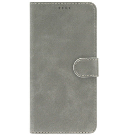 LC.IMEEKE Kunstleren Book Case Portemonnee Pasjes Hoesje voor Xiaomi Redmi Note 10 (4G)/ 10s - Grijs