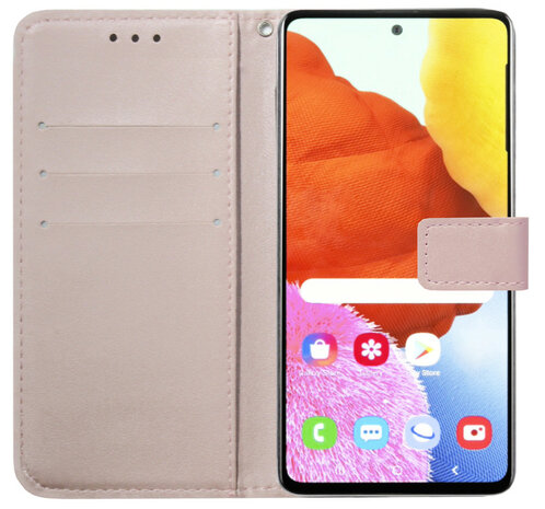 ADEL Kunstleren Book Case Pasjes Portemonnee Hoesje voor Xiaomi Redmi Note 10 Pro - Goud Rose